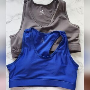 Blue and Gray Sports Bras